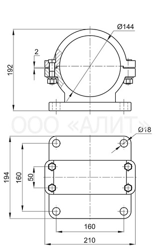 Support clamp, type AA-210 зображення 1
